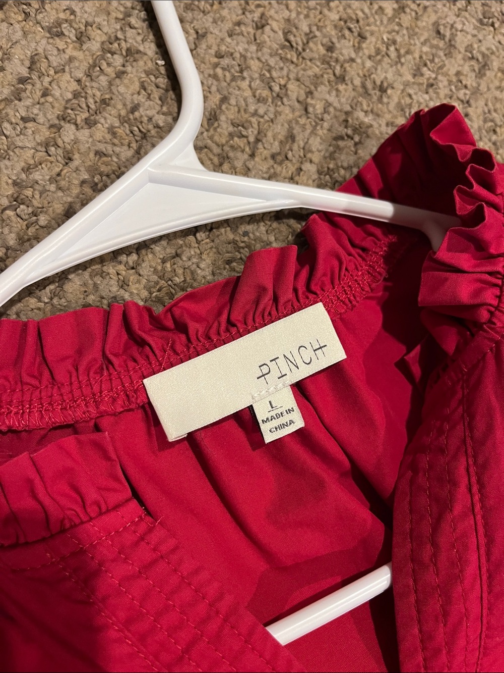 Pinch Red Ruffle Puff Sleeve Blouse - Picture 2 of 5